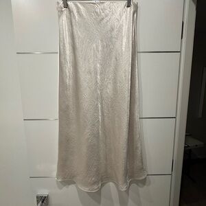 Babaton Shimmering Cream Maxi Skirt
